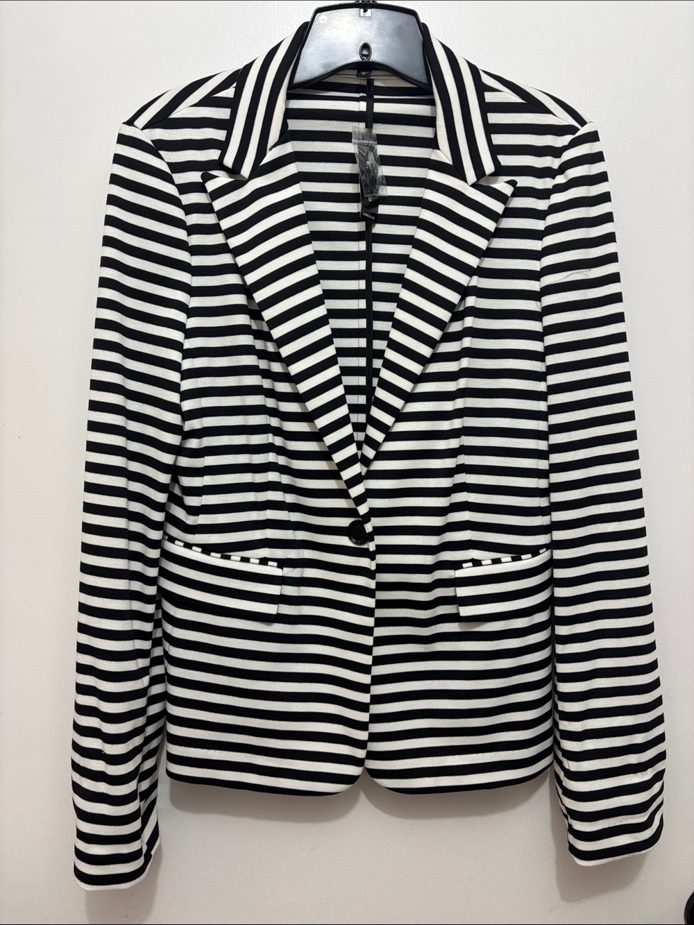 NWT Gorgeous Express Black & White Striped Women's Blazer Sz M